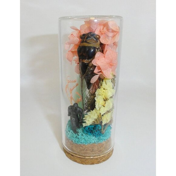 Cicada & Bigfoot Oddity Jar curiosity dome cryptid insect taxidermy floral goth - Picture 9 of 16